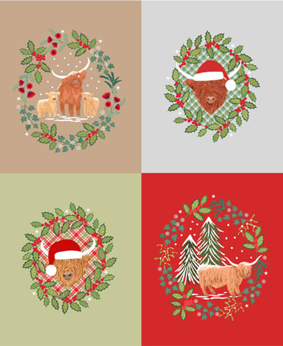 Celtic Christmas C136 Squares Panel