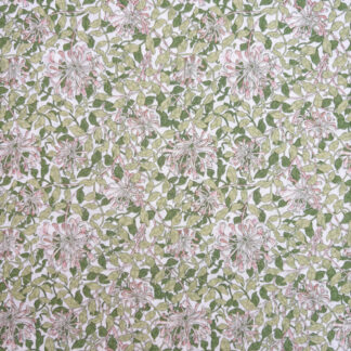 Cotton Lawn - Morris Honeysuckle - Green